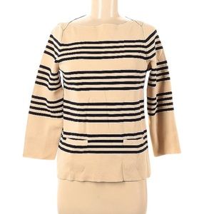 J. Crew Ivory and Dark Navy Pullover Sweater Size Medium